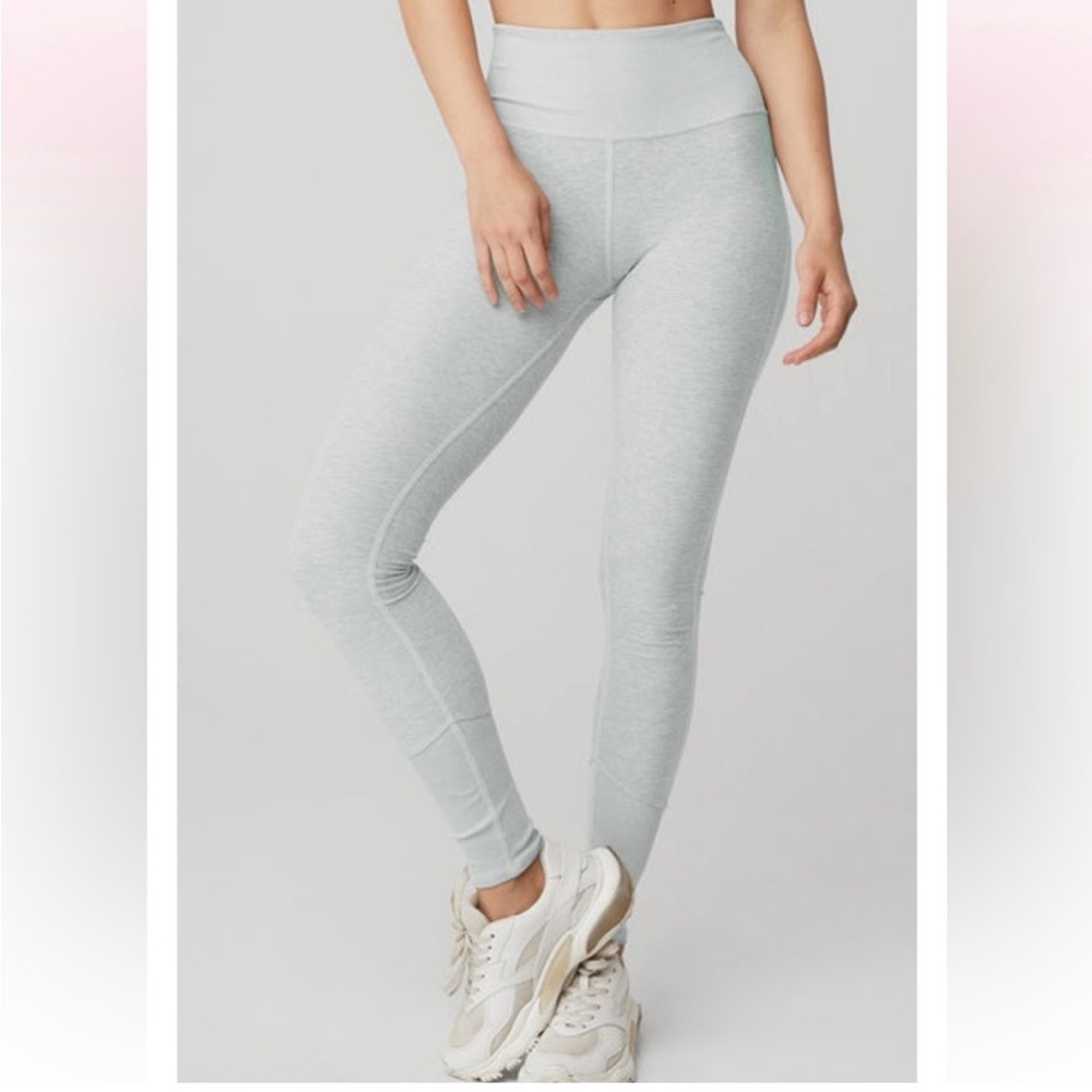 Alo 7/8 High-Waist Alosoft Lounge Legging - Zinc  Heather S